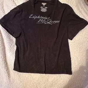 Disney Lightning McQueen Washed Black Short Sleeve Tee
